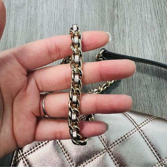 Tory Burch Savannah Chain Flat Wallet Rose Gold Crossbody Bag - Picture 11 of 11